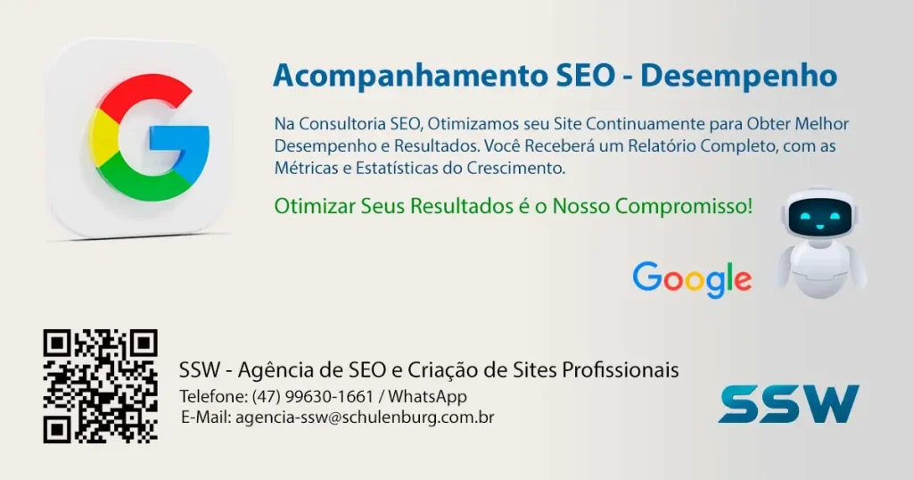 Acompanhamento SEO de Desempenho do Site e Relatórios Mensais. - SSW Agência de SEO e Criação de Sites em Blumenau/SC. Acompanhamento SEO de Desempenho do Site e Relatórios Mensais. - SSW Agência de SEO e Criação de Sites em Blumenau/SC.